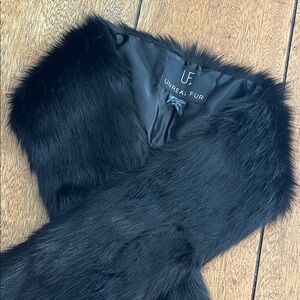 Unreal Fur Elegant Black Faux Fur Wrap